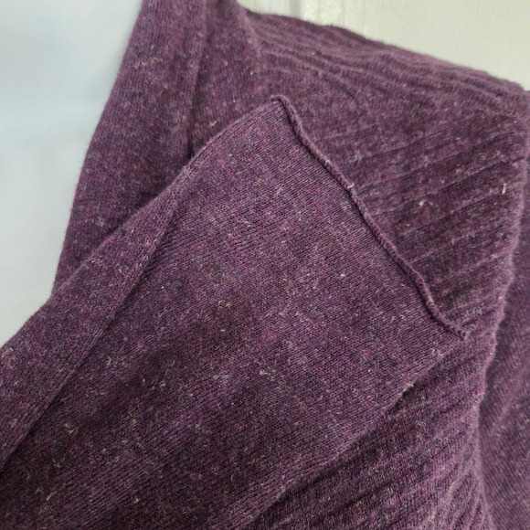 Eileen Fisher Purple Textured Knit Open Front Cardigan Cotton Linen Blend Small - Picture 2 of 8